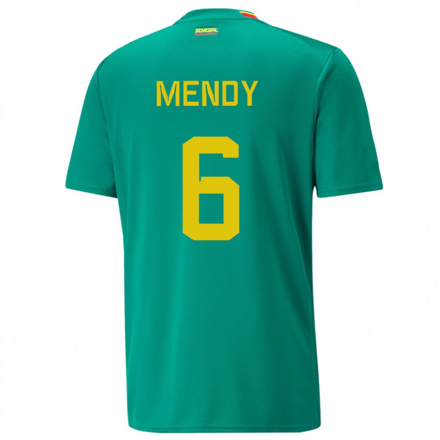 Criança Camisola Senegalesa Nampalys Mendy #6 Verde Alternativa 22-24 Camisa Brasil