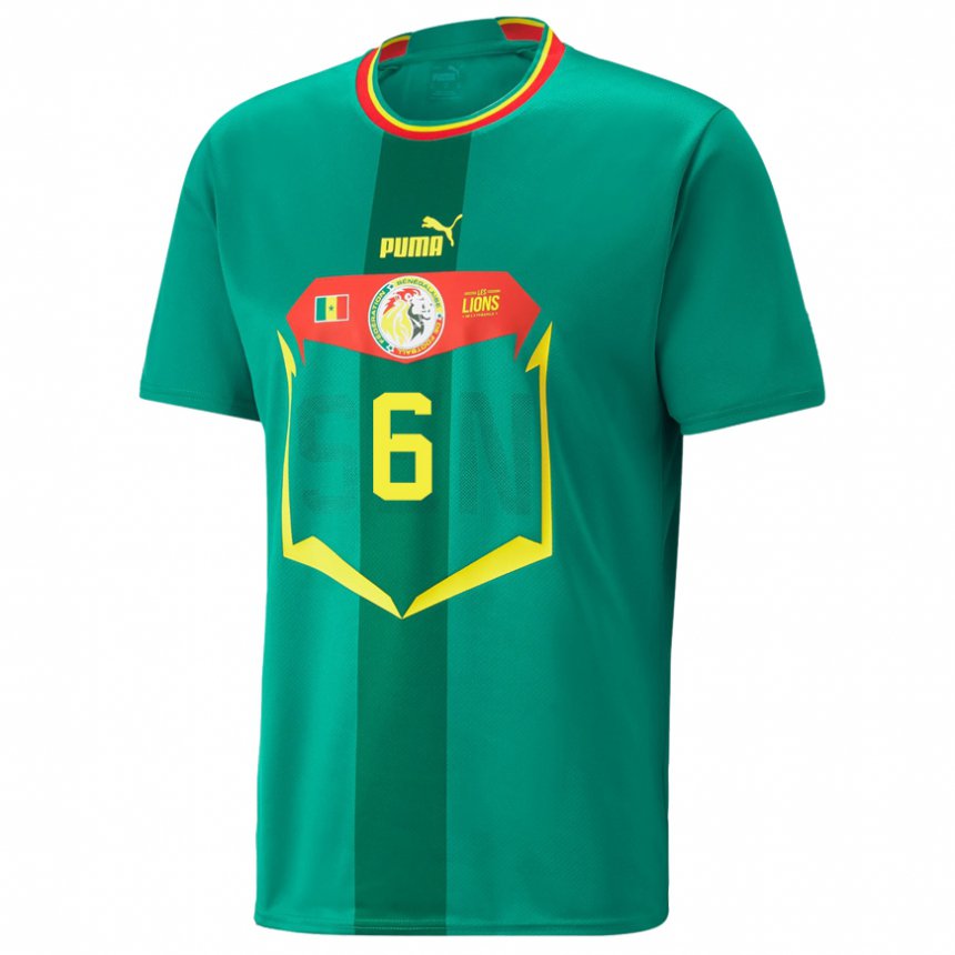 Criança Camisola Senegalesa Nampalys Mendy #6 Verde Alternativa 22-24 Camisa Brasil