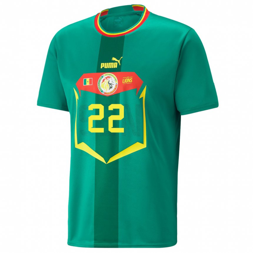 Criança Camisola Senegalesa Abdou Diallo #22 Verde Alternativa 22-24 Camisa Brasil