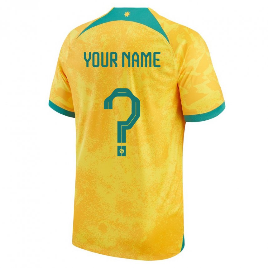 Homem Camisola Australiana Seu Nome #0 Dourado Principal 22-24 Camisa Brasil