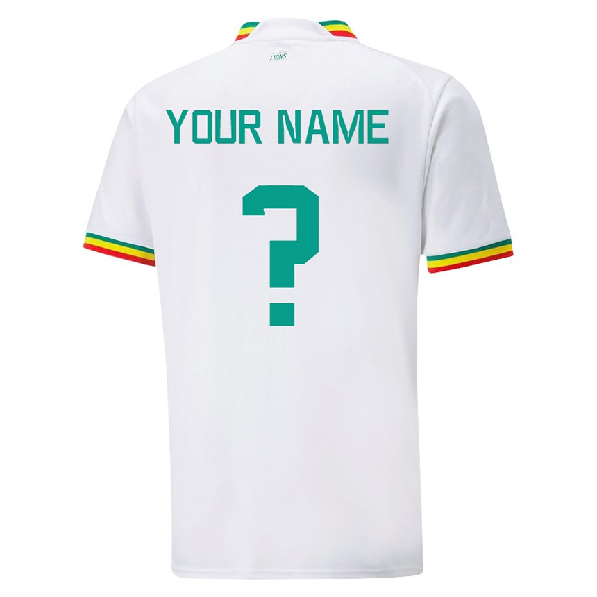 Homem Camisola Senegalesa Seu Nome #0 Branco Principal 22-24 Camisa Brasil