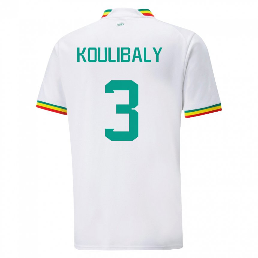 Homem Camisola Senegalesa Kalidou Koulibaly #3 Branco Principal 22-24 Camisa Brasil