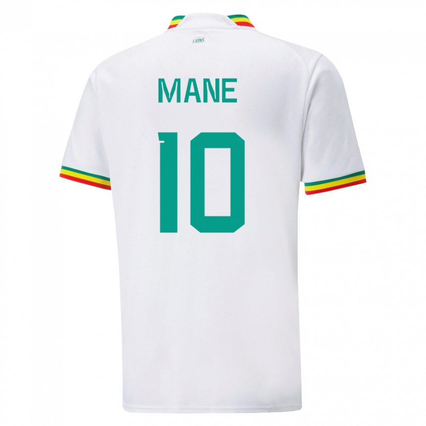 Homem Camisola Senegalesa Sadio Mane #10 Branco Principal 22-24 Camisa Brasil