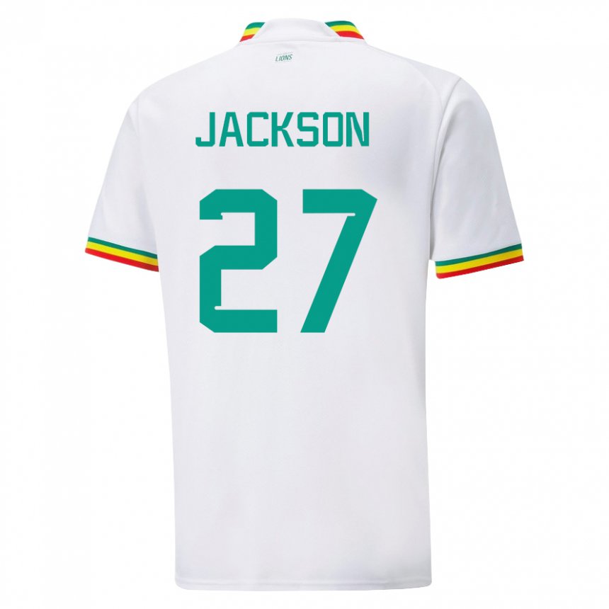 Homem Camisola Senegalesa Nicolas Jackson #27 Branco Principal 22-24 Camisa Brasil