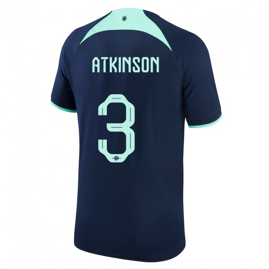 Homem Camisola Australiana Nathaniel Atkinson #3 Azul Escuro Alternativa 22-24 Camisa Brasil