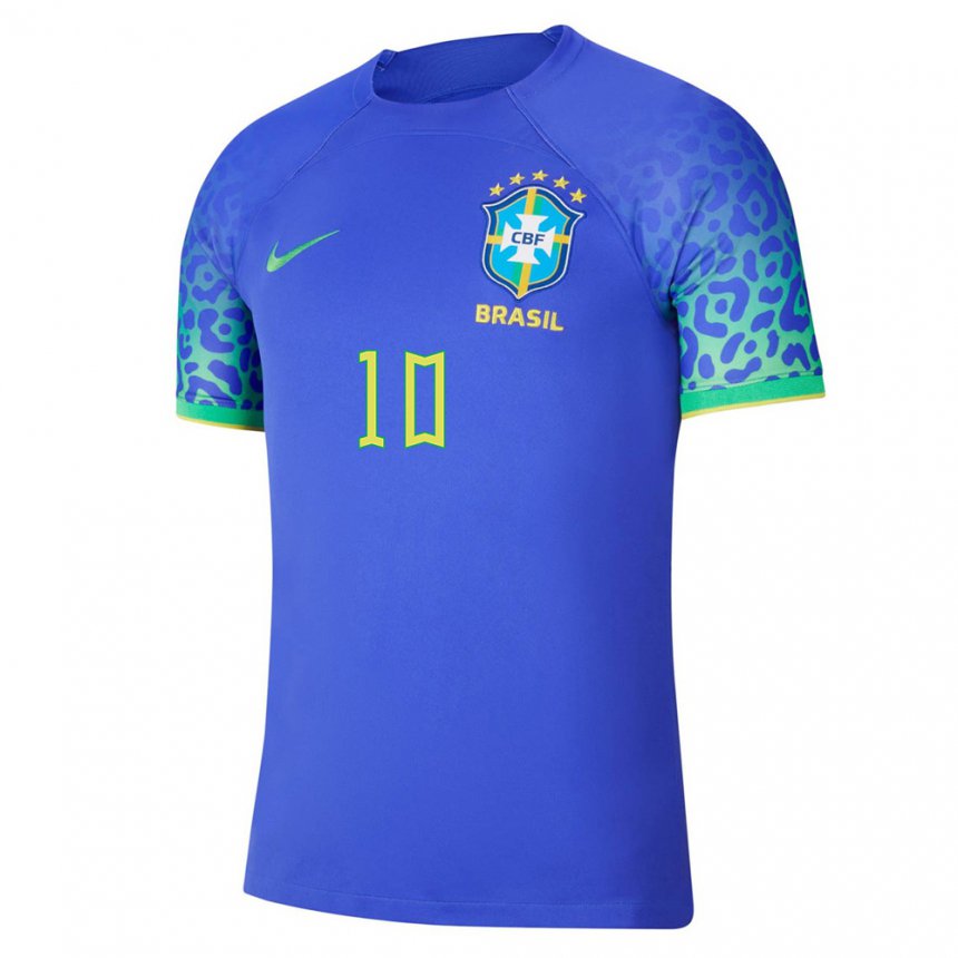 Homem Camisola Brasileira Neymar #10 Azul Alternativa 22-24 Camisa