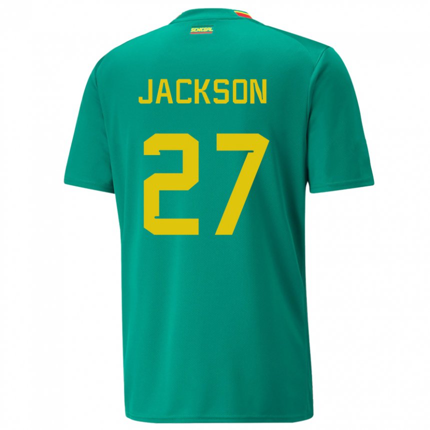 Homem Camisola Senegalesa Nicolas Jackson #27 Verde Alternativa 22-24 Camisa Brasil