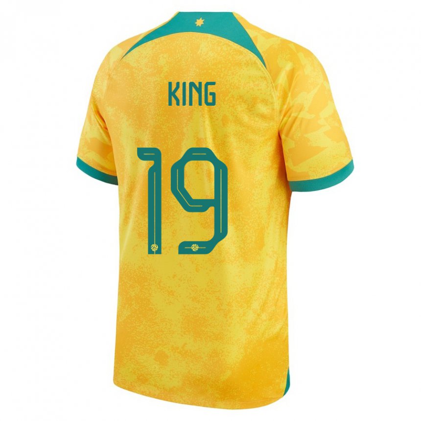 Mulher Camisola Australiana Joel King #19 Dourado Principal 22-24 Camisa Brasil