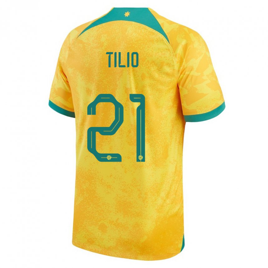 Mulher Camisola Australiana Marco Tilio #21 Dourado Principal 22-24 Camisa Brasil