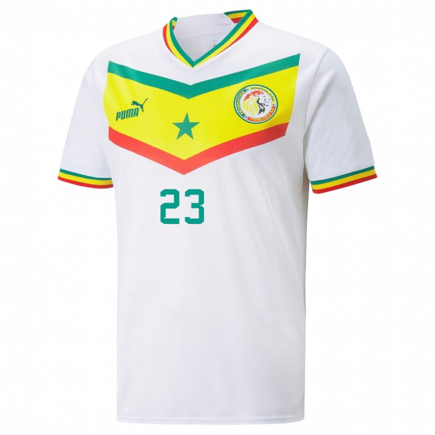 Mulher Camisola Senegalesa Alfred Gomis #23 Branco Principal 22-24 Camisa Brasil