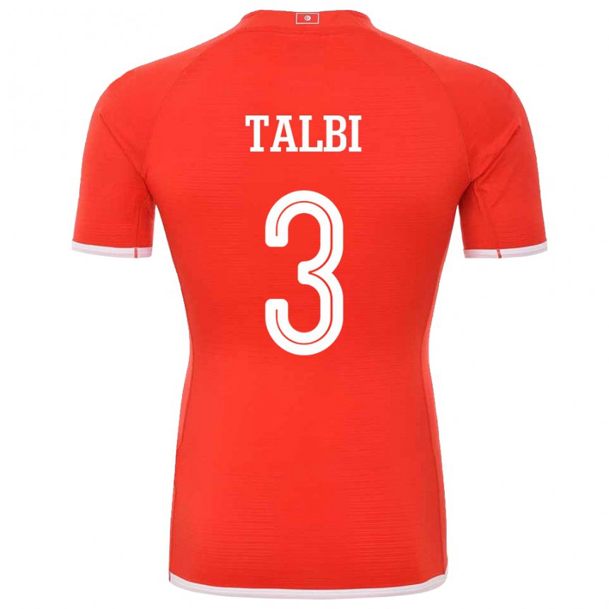 Mulher Camisola Tunisiana Montassar Talbi #3 Vermelho Principal 22-24 Camisa Brasil