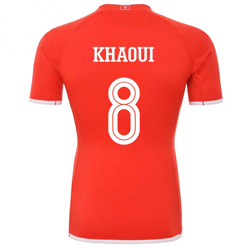 Mulher Camisola Tunisiana Saif Eddine Khaoui #8 Vermelho Principal 22-24 Camisa Brasil
