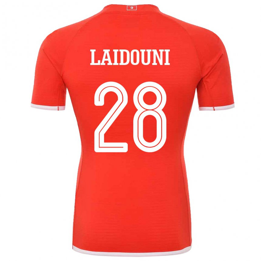 Mulher Camisola Tunisiana Aissa Laidouni #28 Vermelho Principal 22-24 Camisa Brasil