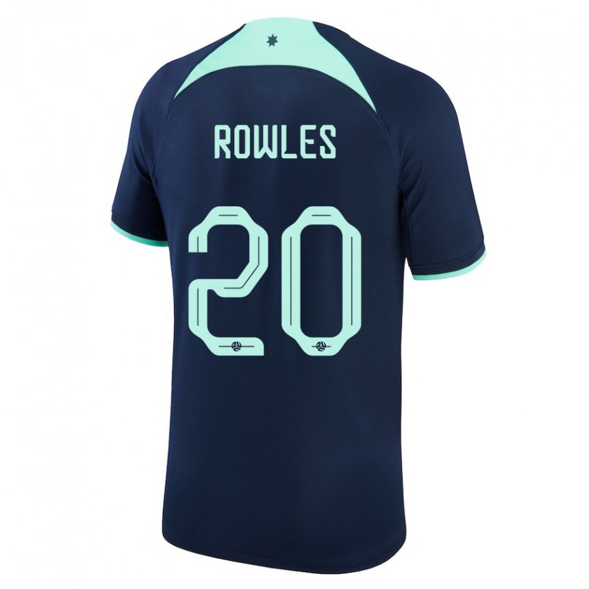 Mulher Camisola Australiana Kye Rowles #20 Azul Escuro Alternativa 22-24 Camisa Brasil