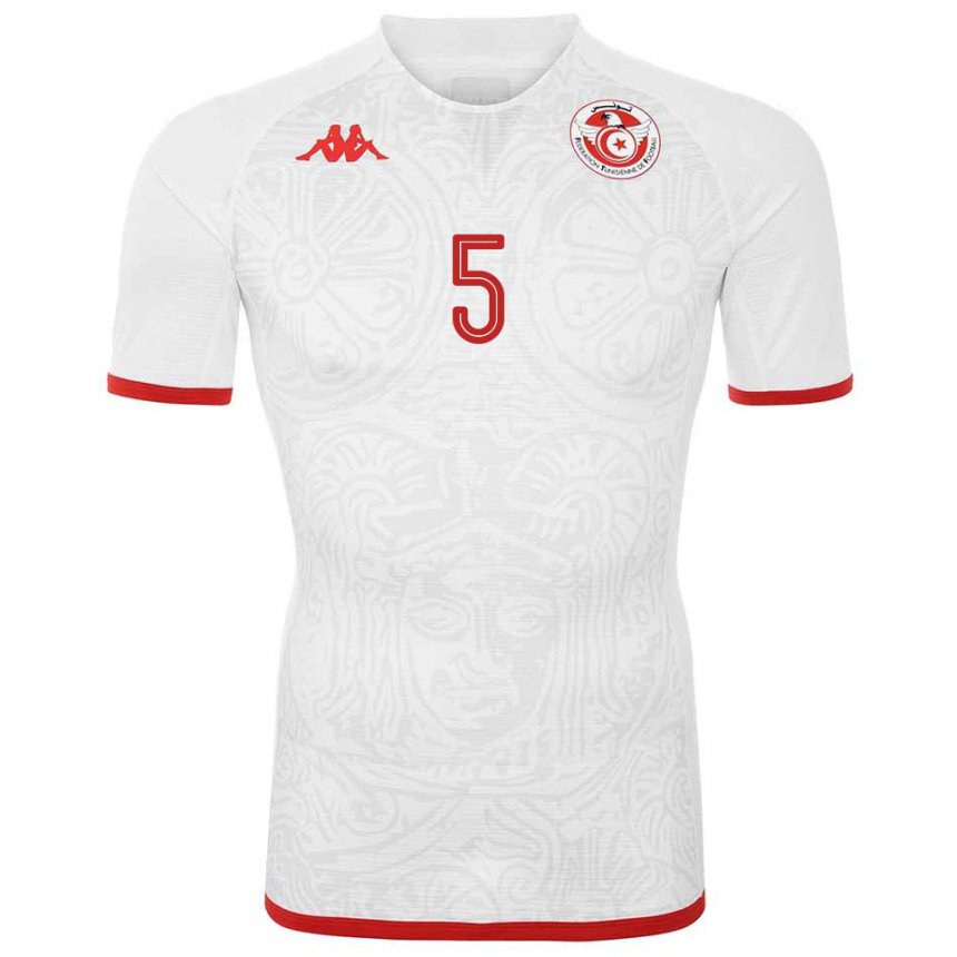 Mulher Camisola Tunisiana Nader Ghandri #5 Branco Alternativa 22-24 Camisa Brasil