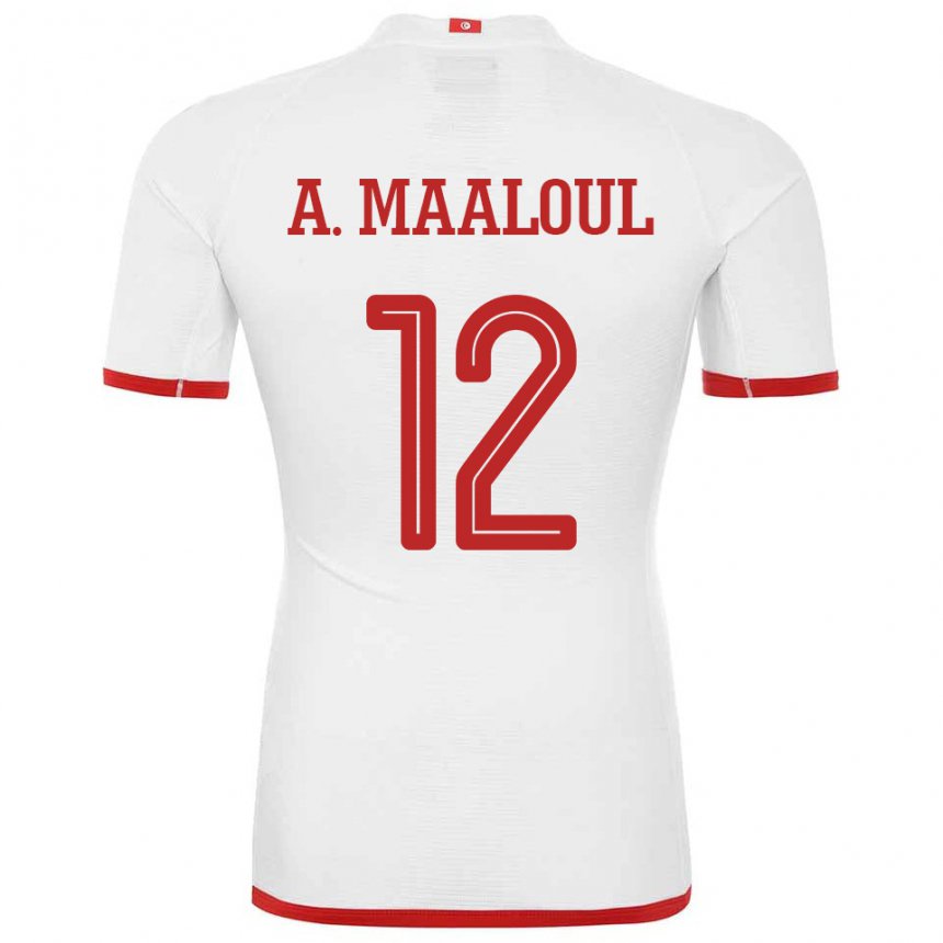 Mulher Camisola Tunisiana Ali Maaloul #12 Branco Alternativa 22-24 Camisa Brasil