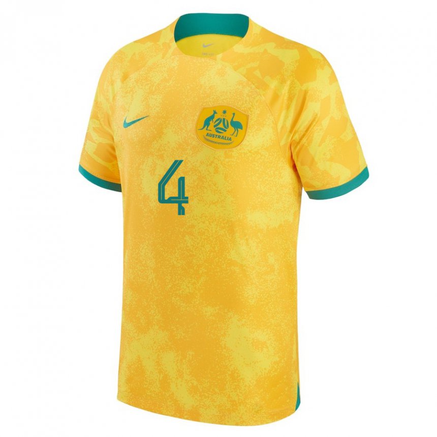 Criança Camisola Australiana Aivi Luik #4 Dourado Principal 22-24 Camisa Brasil