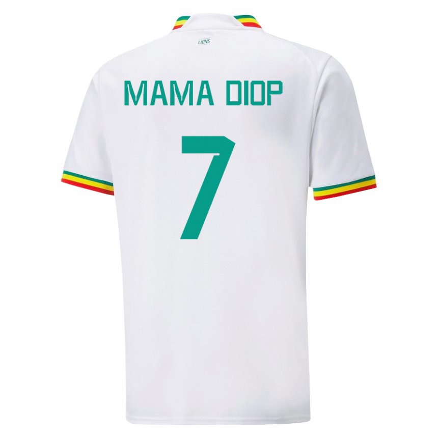 Criança Camisola Senegalesa Mama Diop #7 Branco Principal 22-24 Camisa Brasil