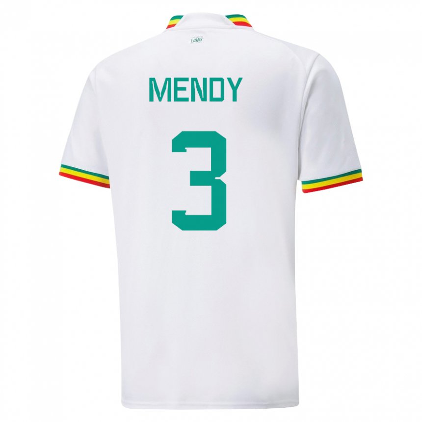 Criança Camisola Senegalesa Formose Mendy #3 Branco Principal 22-24 Camisa Brasil
