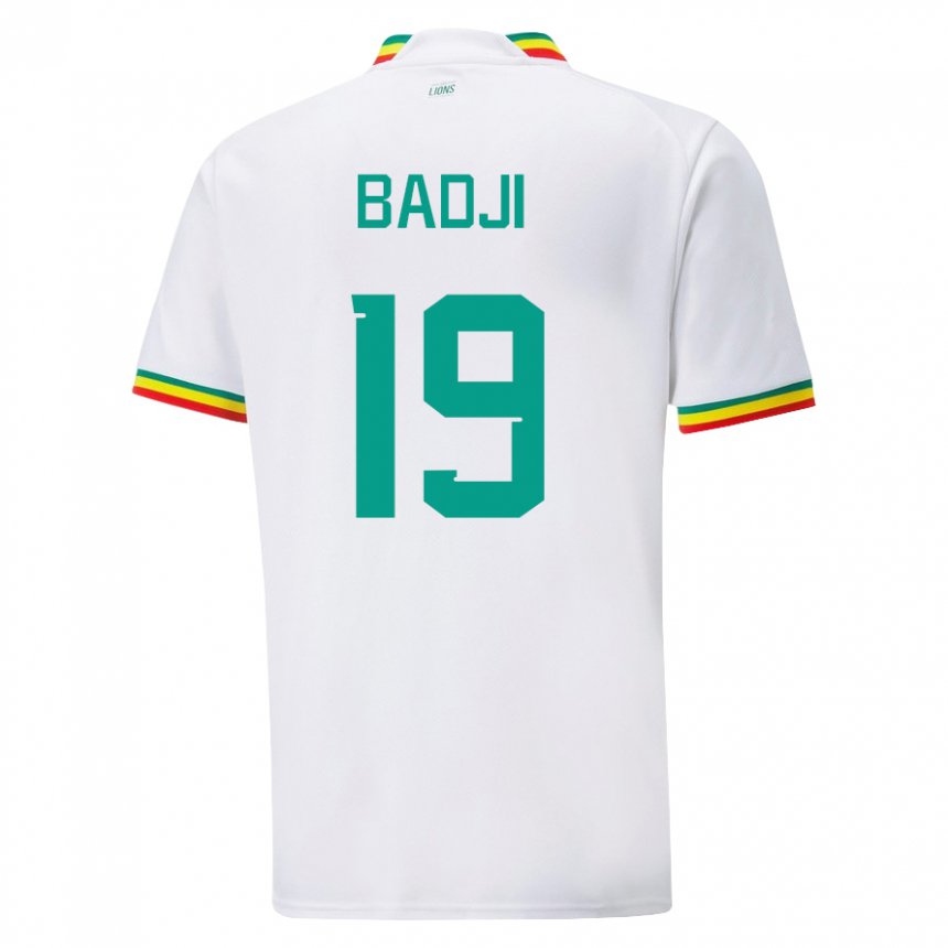 Criança Camisola Senegalesa Youssouph Badji #19 Branco Principal 22-24 Camisa Brasil