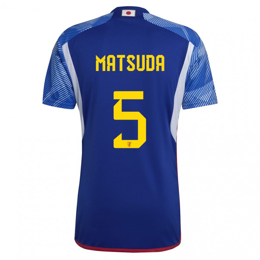 Criança Camisola Japonesa Hayate Matsuda #5 Azul Real Principal 22-24 Camisa Brasil