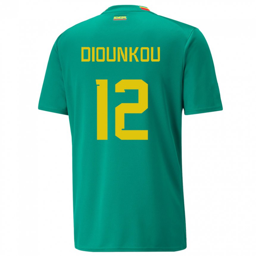 Criança Camisola Senegalesa Alpha Diounkou #12 Verde Alternativa 22-24 Camisa Brasil