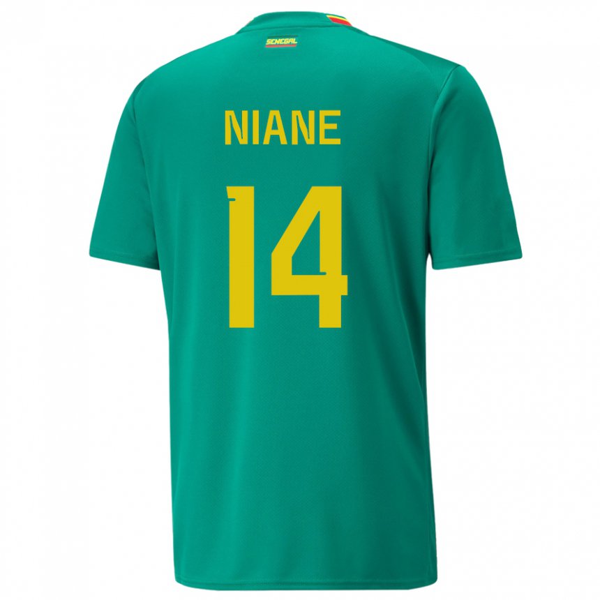 Criança Camisola Senegalesa Ibrahima Niane #14 Verde Alternativa 22-24 Camisa Brasil