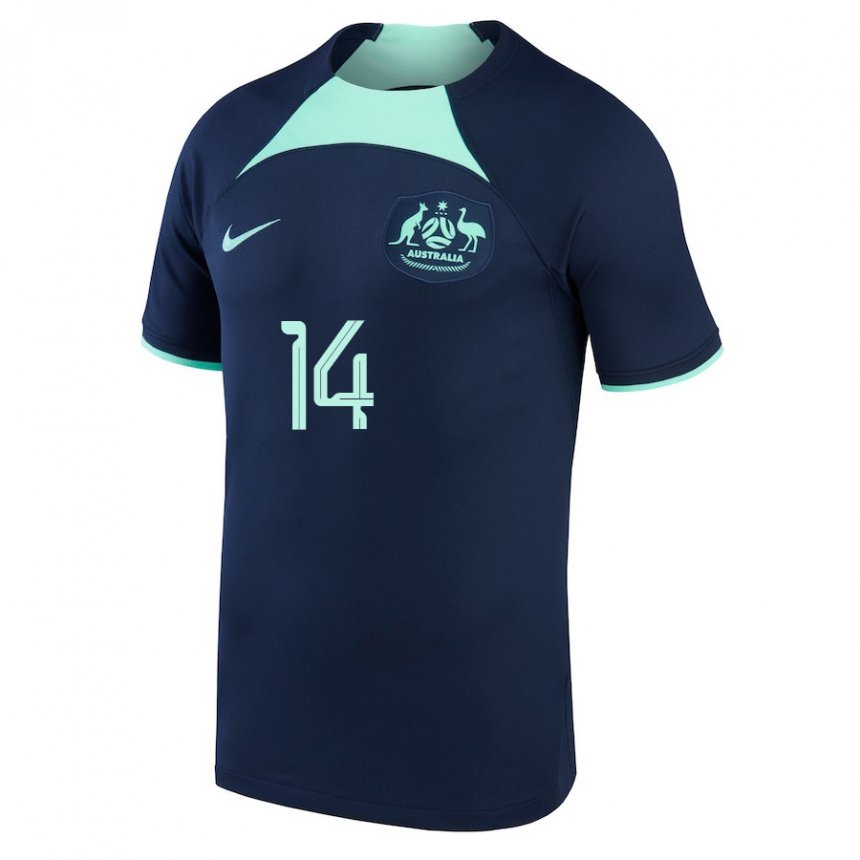 Criança Camisola Australiana Trent Ostler #14 Azul Escuro Alternativa 22-24 Camisa Brasil