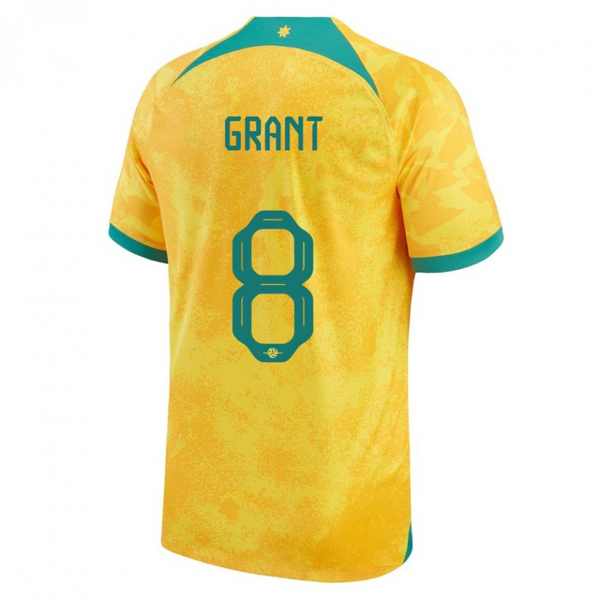 Homem Camisola Australiana Charlotte Grant #8 Dourado Principal 22-24 Camisa Brasil