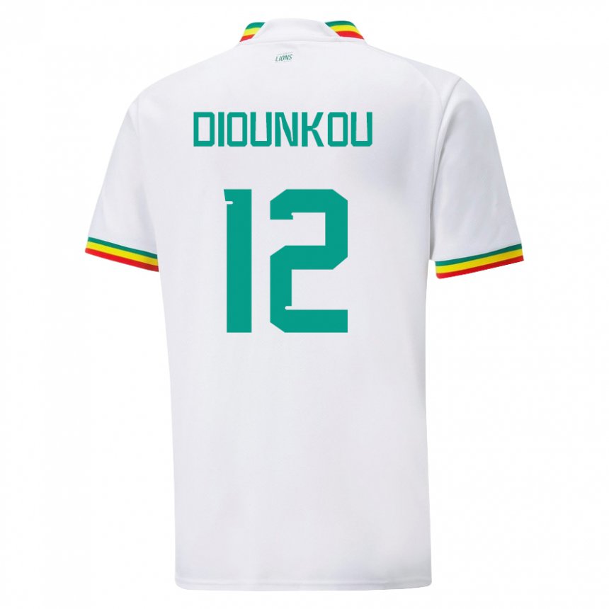 Homem Camisola Senegalesa Alpha Diounkou #12 Branco Principal 22-24 Camisa Brasil