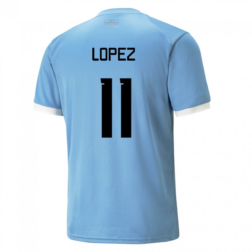 Homem Camisola Uruguaia Guillermo Lopez #11 Azul Principal 22-24 Camisa Brasil
