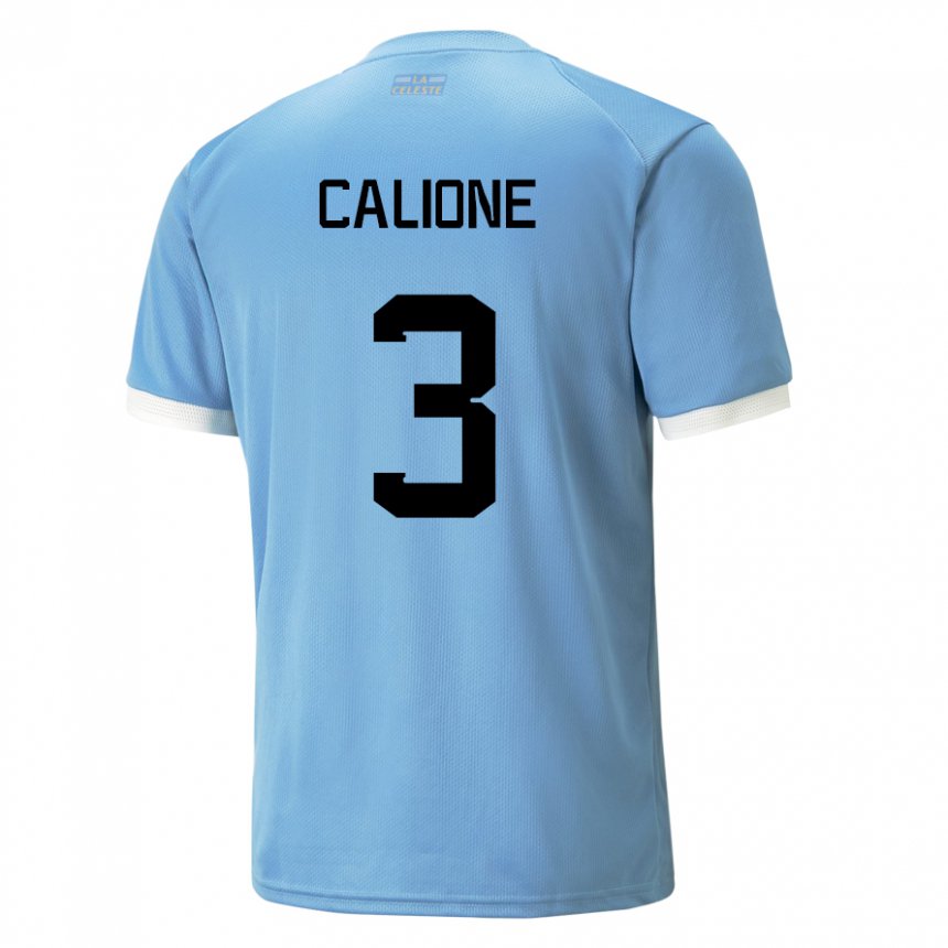 Homem Camisola Uruguaia Paolo Calione #3 Azul Principal 22-24 Camisa Brasil