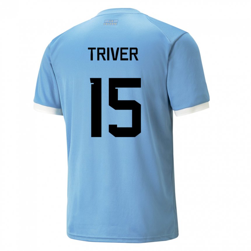 Homem Camisola Uruguaia Francisco Triver #15 Azul Principal 22-24 Camisa Brasil