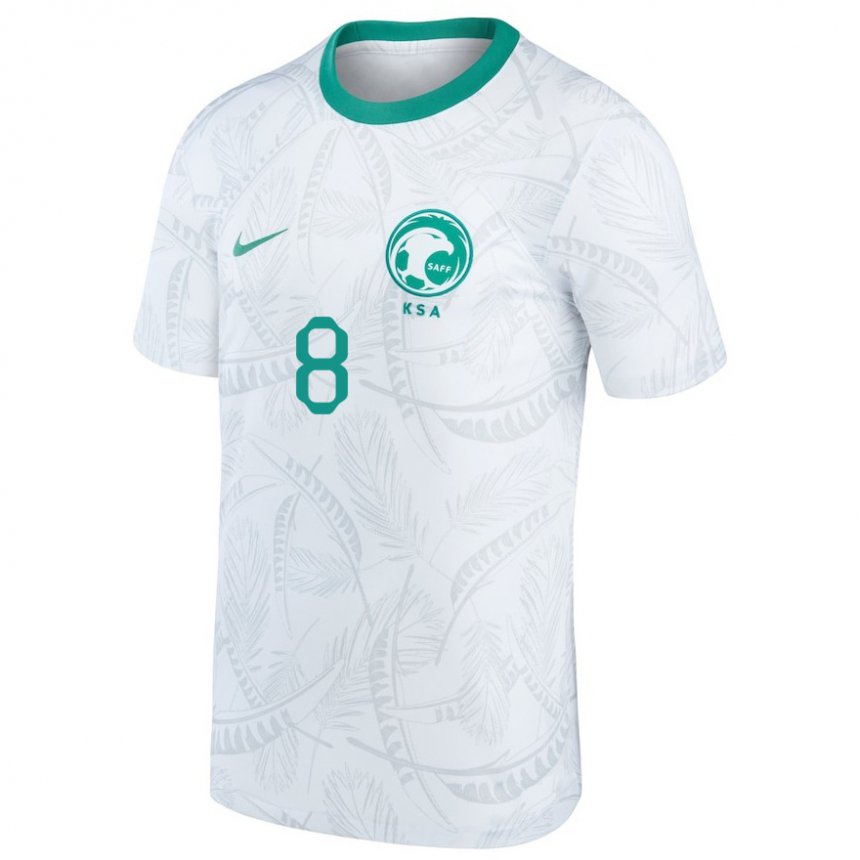 Homem Camisola Saudita Layan Johari #8 Branco Principal 22-24 Camisa Brasil