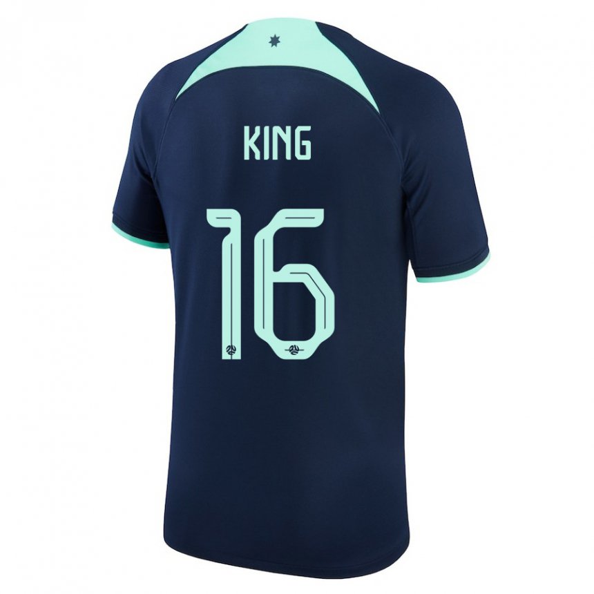 Homem Camisola Australiana Joel King #16 Azul Escuro Alternativa 22-24 Camisa Brasil