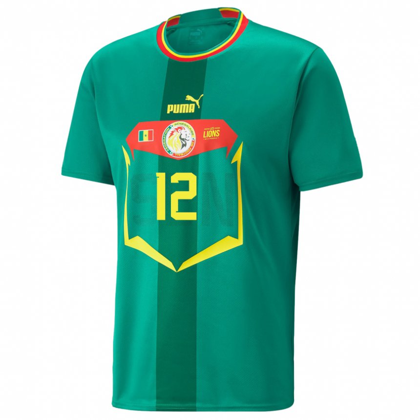 Homem Camisola Senegalesa Alpha Diounkou #12 Verde Alternativa 22-24 Camisa Brasil