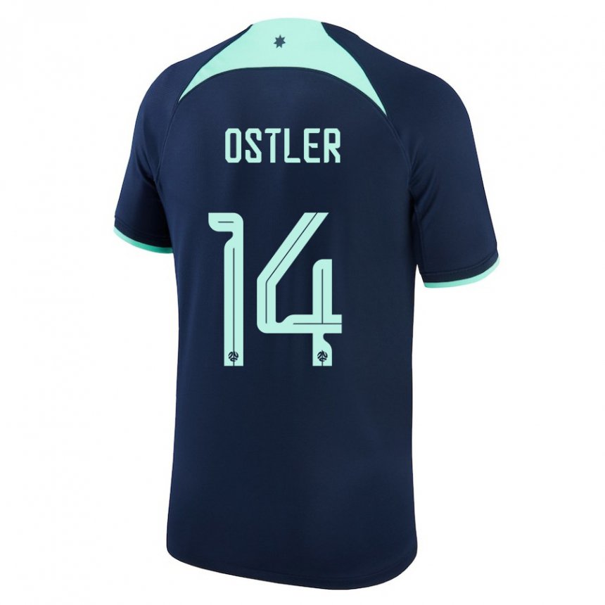 Homem Camisola Australiana Trent Ostler #14 Azul Escuro Alternativa 22-24 Camisa Brasil