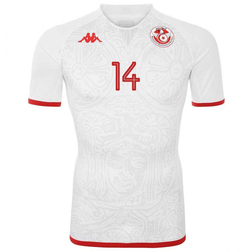 Homem Camisola Tunisiana Salah Barhoumi #14 Branco Alternativa 22-24 Camisa Brasil