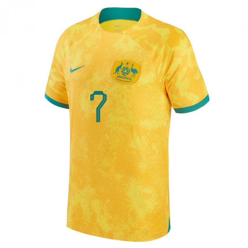 Mulher Camisola Australiana Tristan Hammond #7 Dourado Principal 22-24 Camisa Brasil