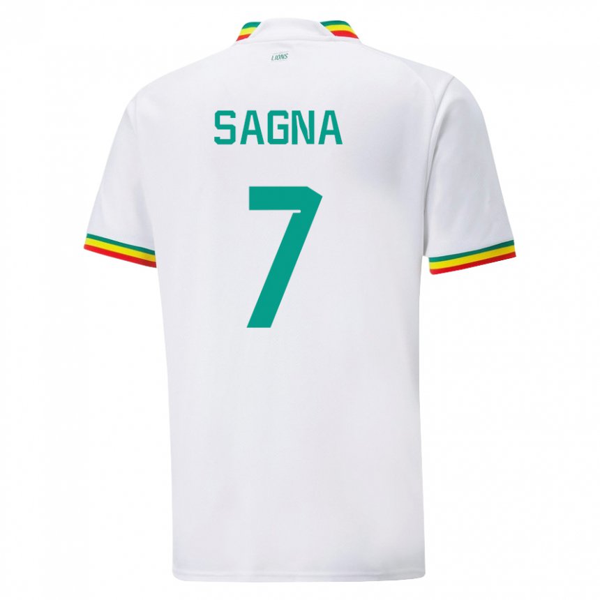 Mulher Camisola Senegalesa Amadou Sagna #7 Branco Principal 22-24 Camisa Brasil