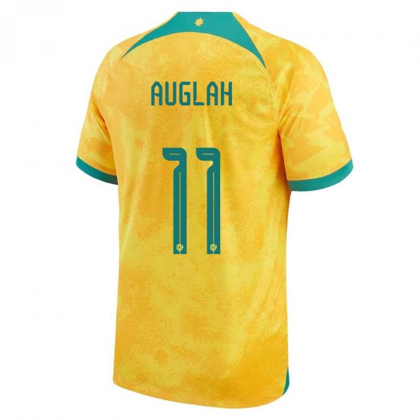 Mulher Camisola Australiana Ali Auglah #11 Dourado Principal 22-24 Camisa Brasil