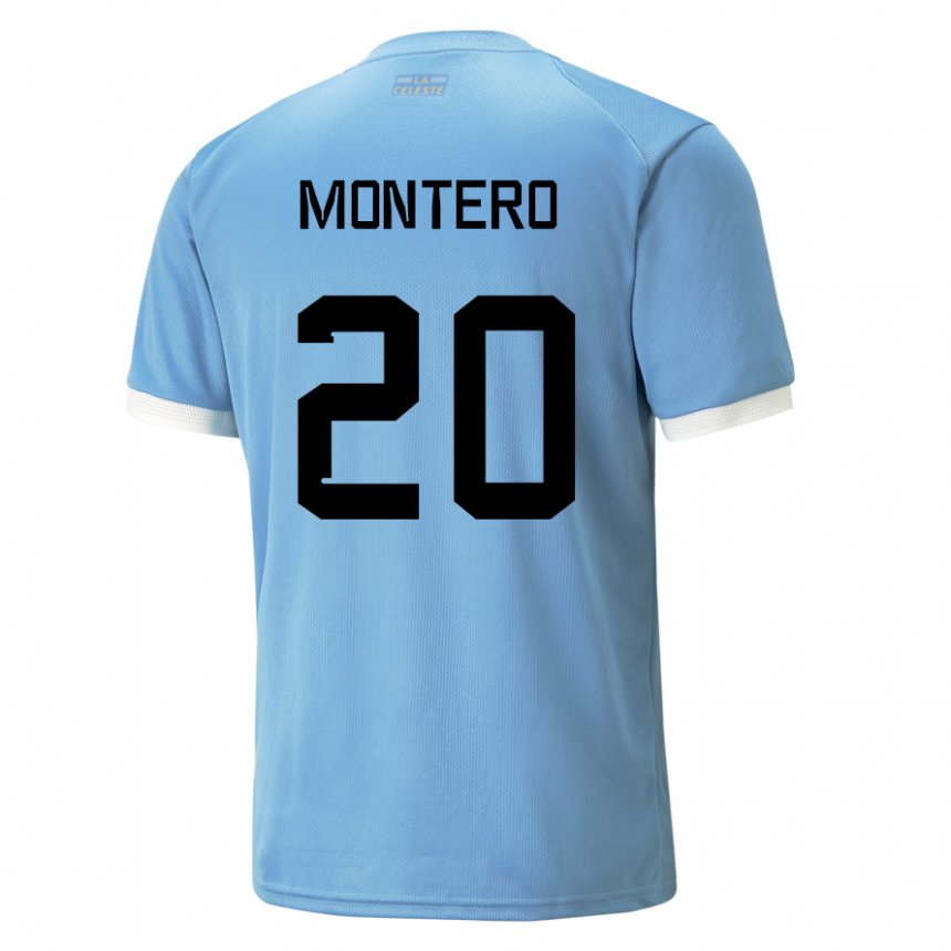 Mulher Camisola Uruguaia Alfonso Montero #20 Azul Principal 22-24 Camisa Brasil