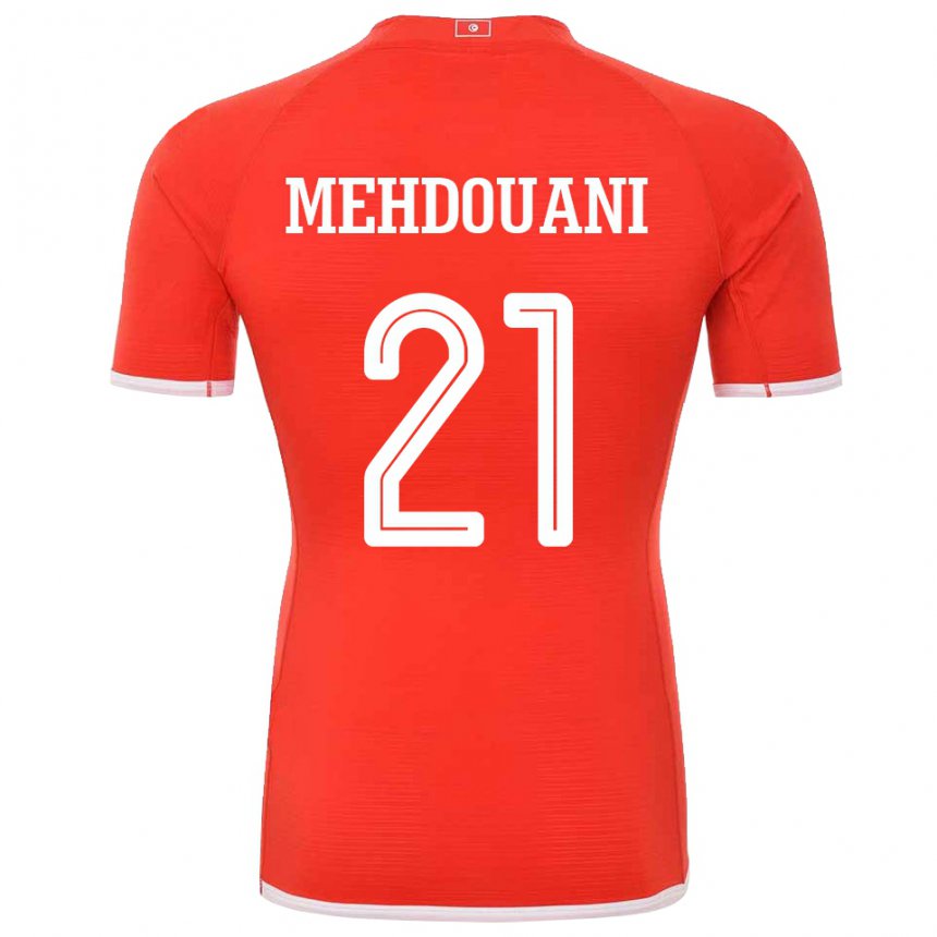 Mulher Camisola Tunisiana Firas Mehdouani #21 Vermelho Principal 22-24 Camisa Brasil