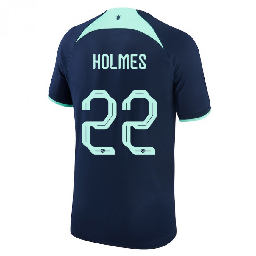 Mulher Camisola Australiana Jordan Holmes #22 Azul Escuro Alternativa 22-24 Camisa Brasil