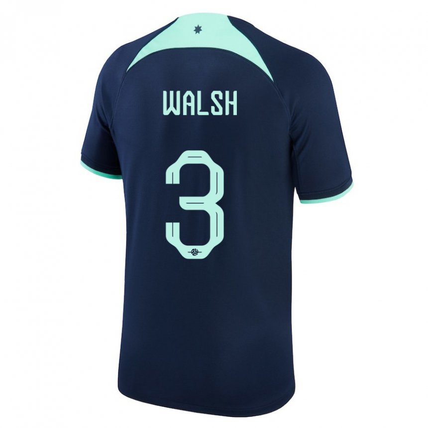 Mulher Camisola Australiana Daniel Walsh #3 Azul Escuro Alternativa 22-24 Camisa Brasil