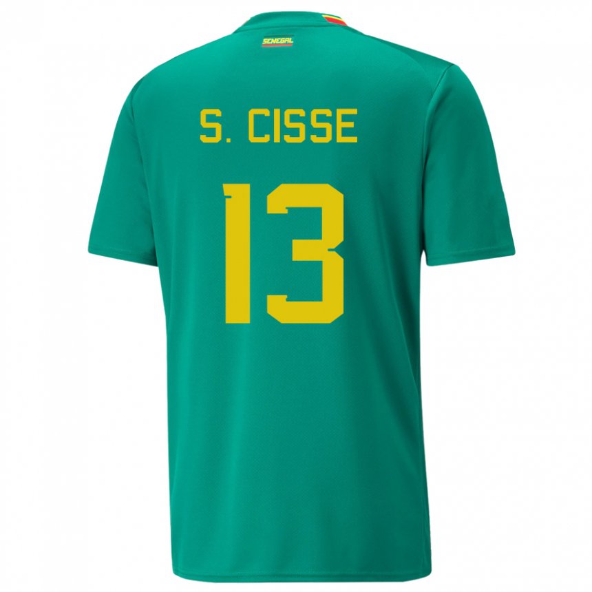 Mulher Camisola Senegalesa Souleymane Cisse #13 Verde Alternativa 22-24 Camisa Brasil