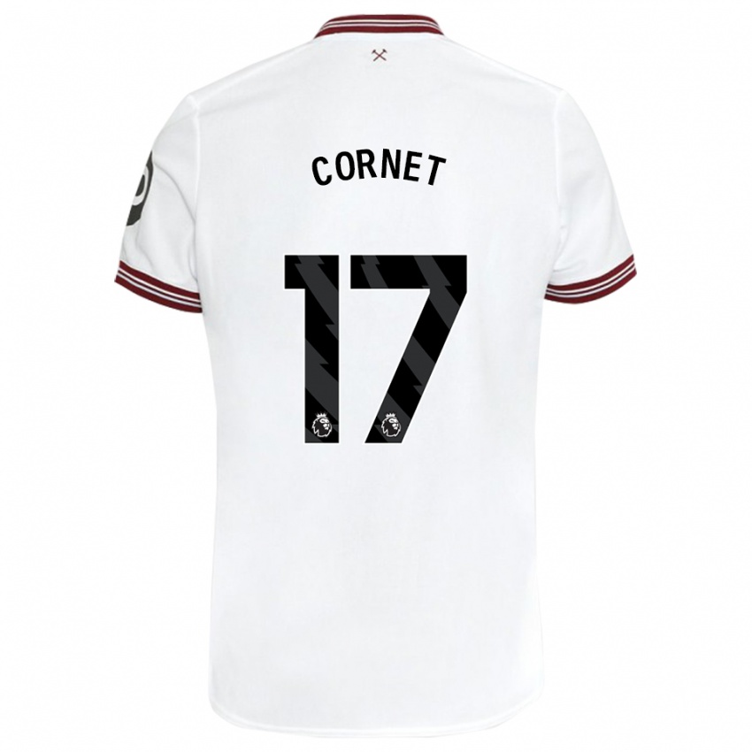 Criança Camisola Maxwel Cornet #17 Branco Alternativa 2023/24 Camisa Brasil