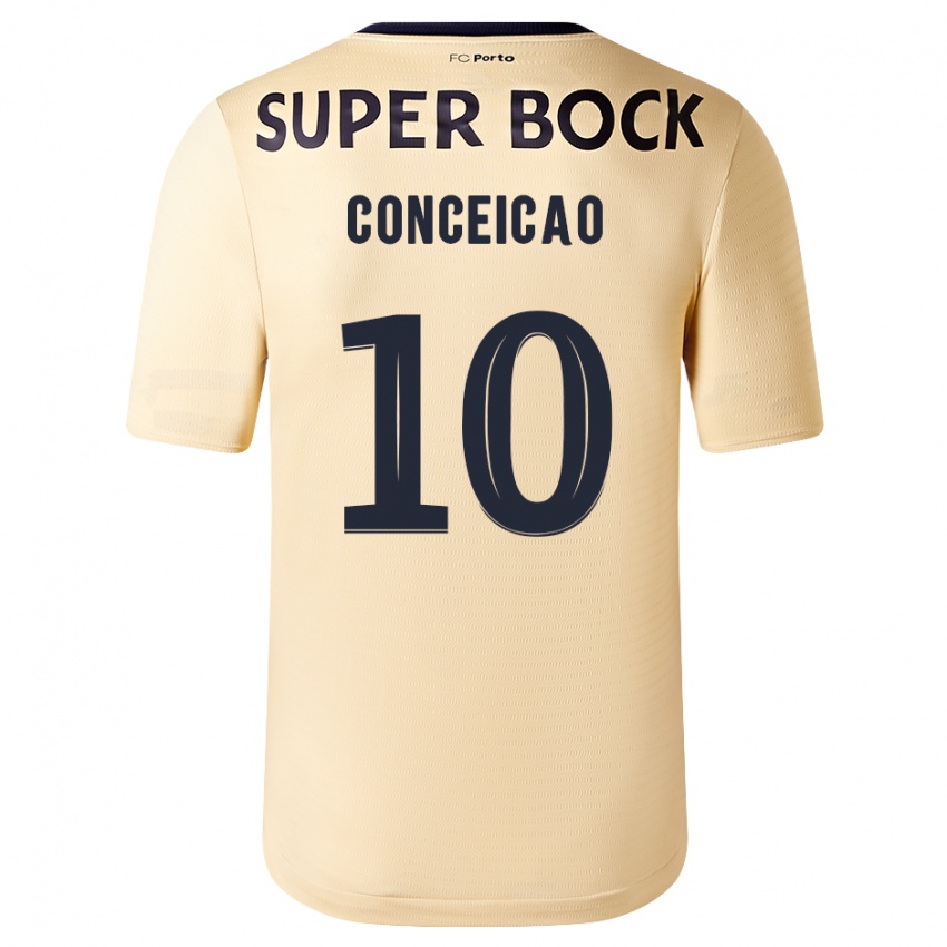 Criança Camisola Francisco Conceicao #10 Bege-Dourado Alternativa 2023/24 Camisa Brasil