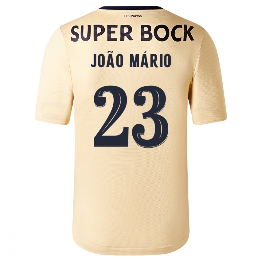 Criança Camisola Joao Mario #23 Bege-Dourado Alternativa 2023/24 Camisa Brasil