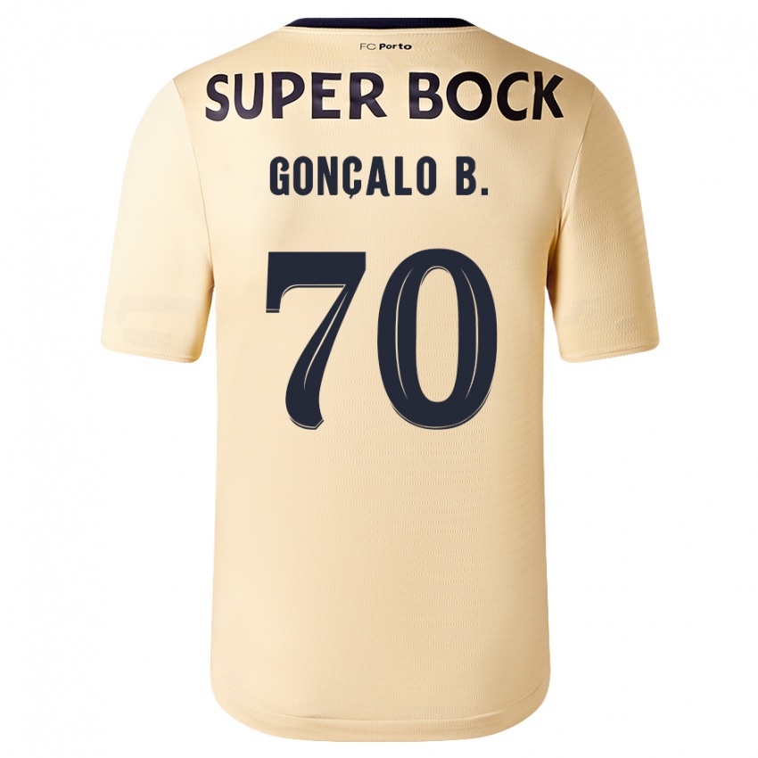 Criança Camisola Goncalo Borges #70 Bege-Dourado Alternativa 2023/24 Camisa Brasil